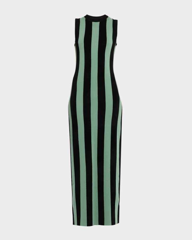 Jeanne Strapless Striped Maxi Dress